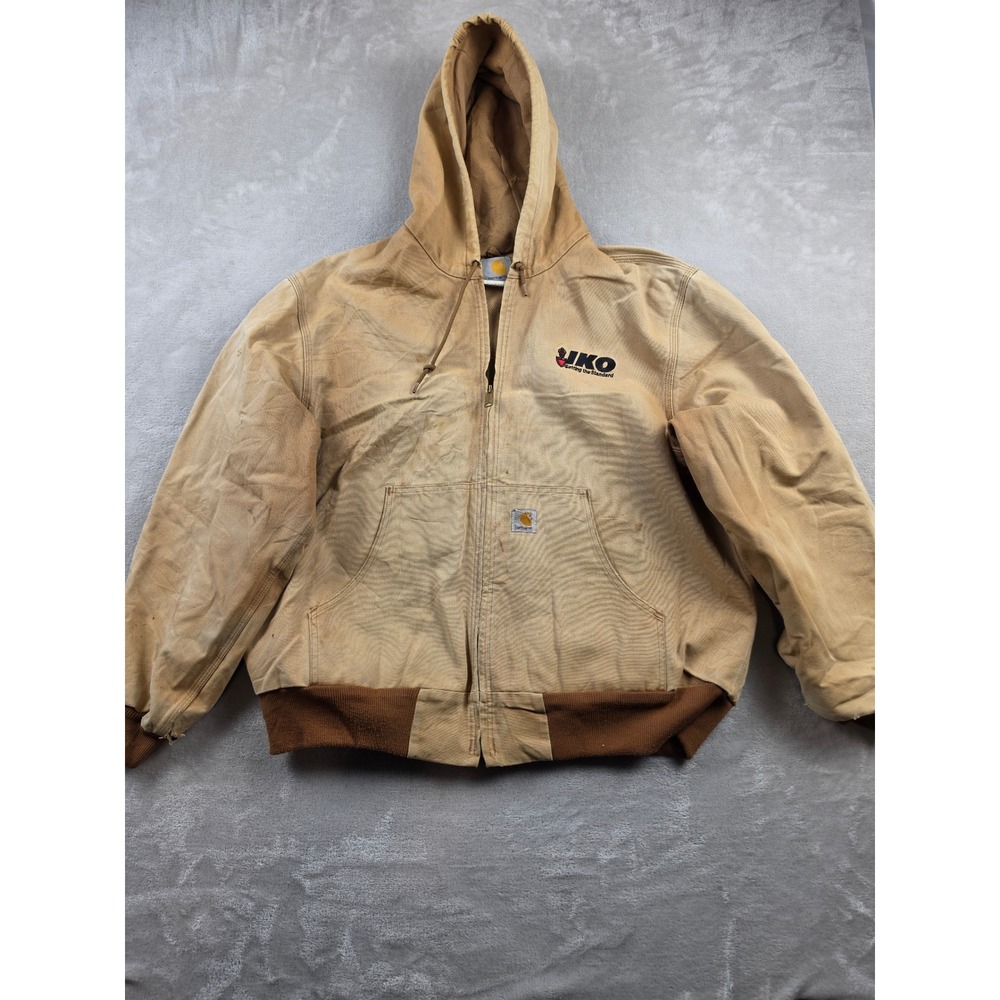 Vintage Carhartt J131 Active Jacket Mens XL Brown Thermal Lined Work Canvas Y2K